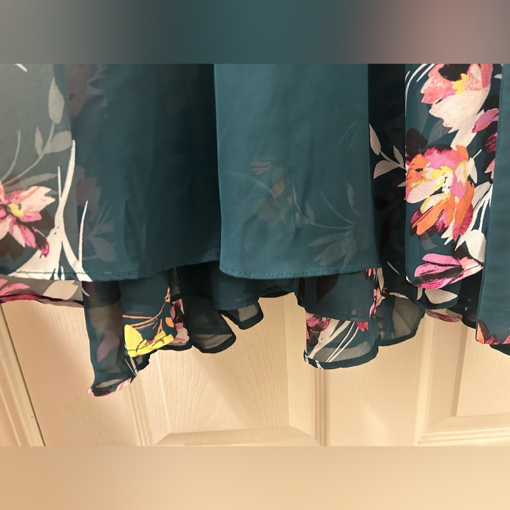 Torrid Green Floral Surplice Midi Dress - Picture 8 of 8